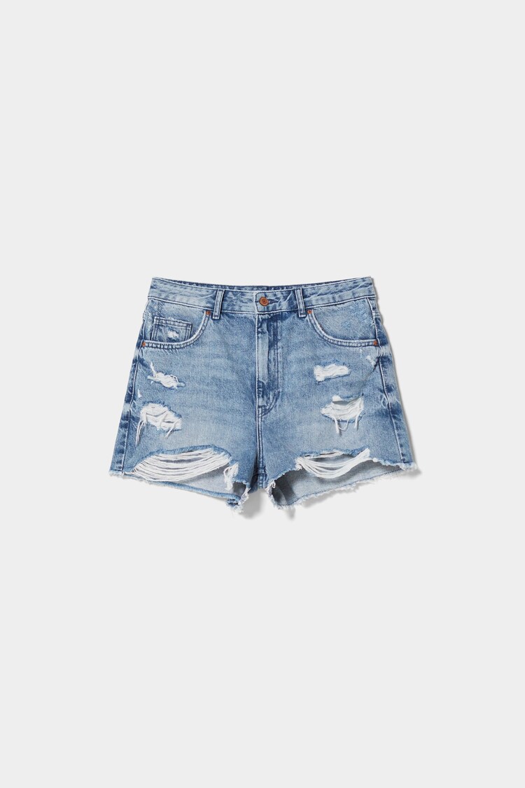 Vintage denim shorts with rips