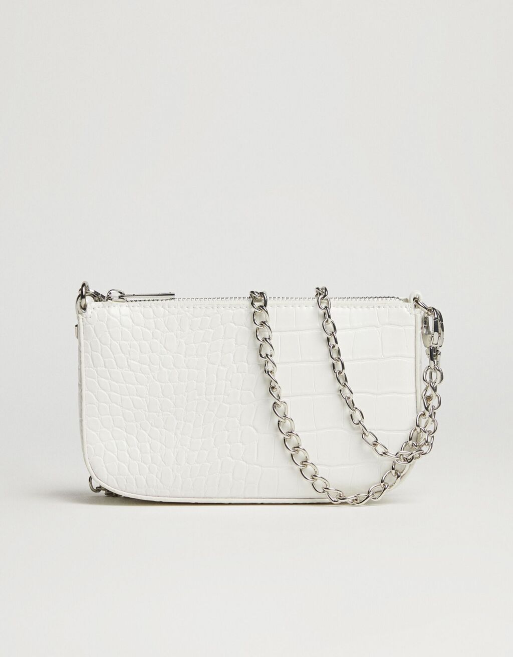 Mock croc bag with chain detail