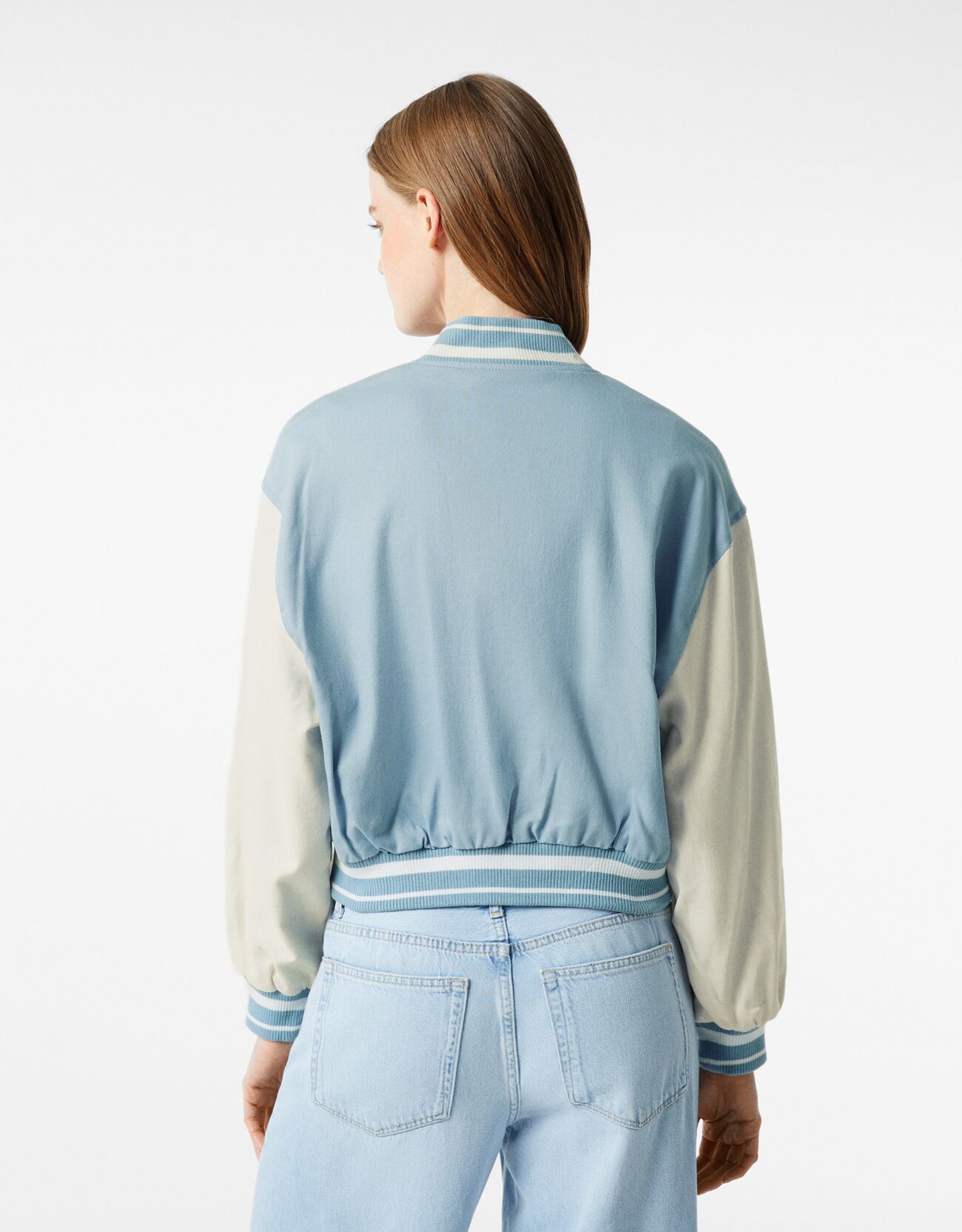Bershka Crop Kolej Bomber Ceket
