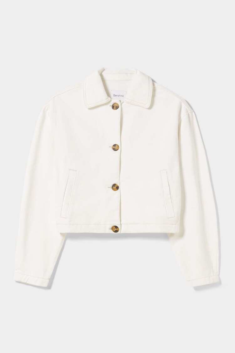 Cotton trucker jacket with buttons