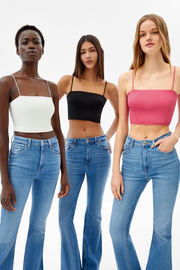Pack 3 tops cropped tirantes
