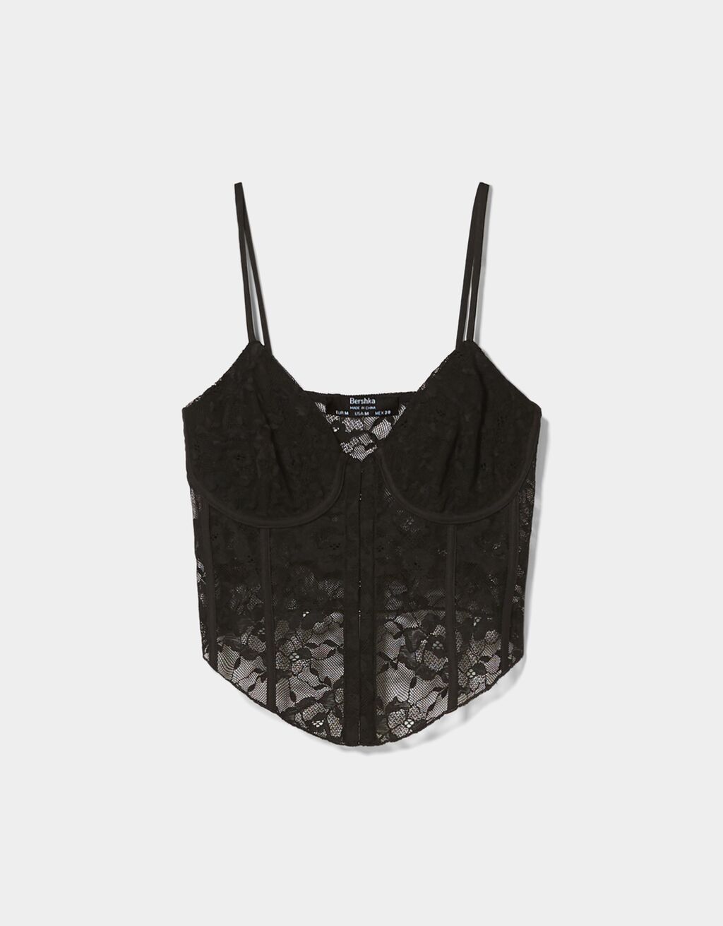 Blonde lace strappy corset top