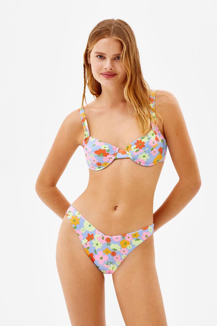Celana bikini motif bunga gaya 90-an