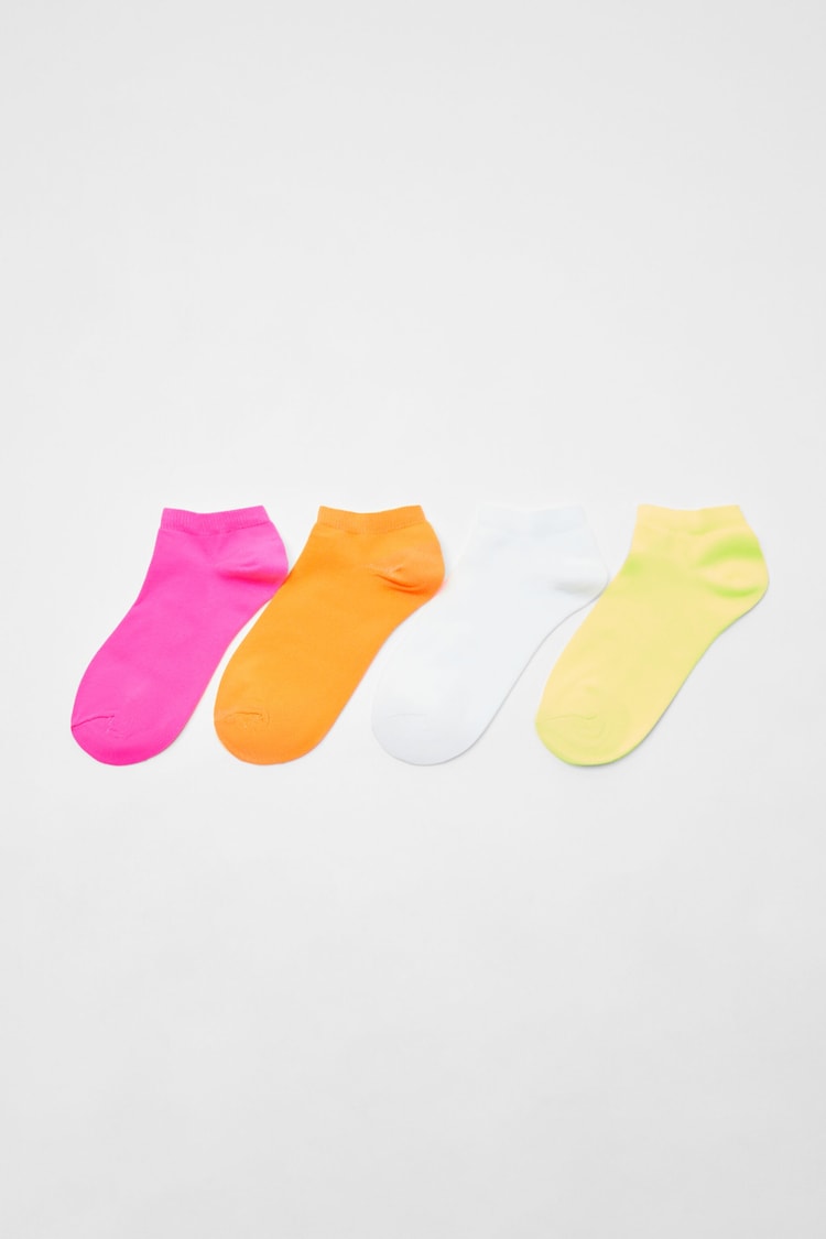 4 neoninės spalvos kojinių porų rinkinys