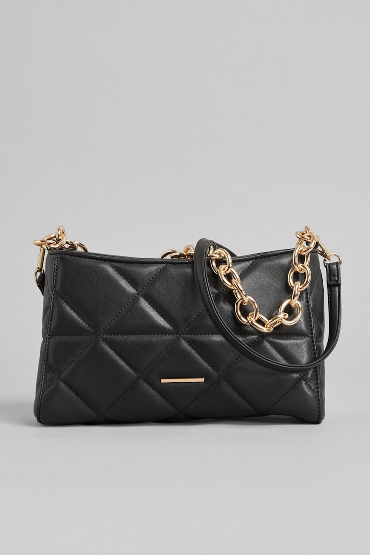 Quilted handbag with chunky chain handle