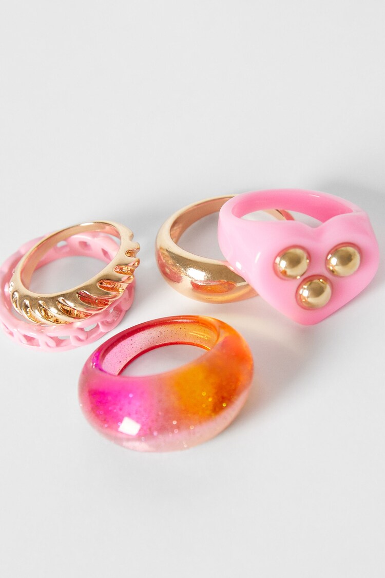 Set of 5 glitter rings