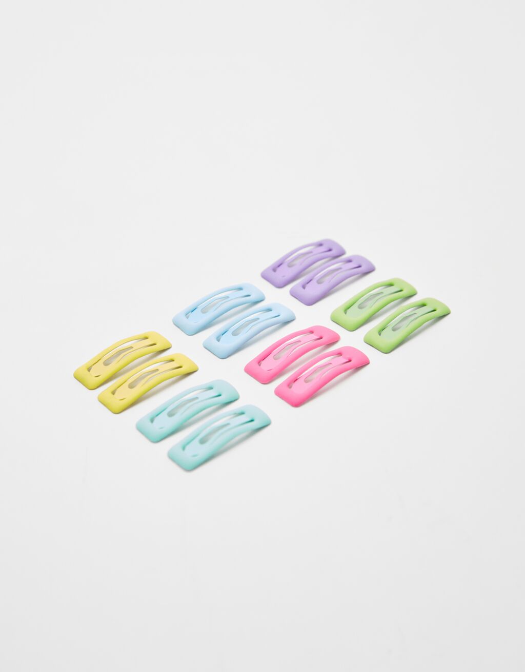 Set of 12 rubberised hair clips