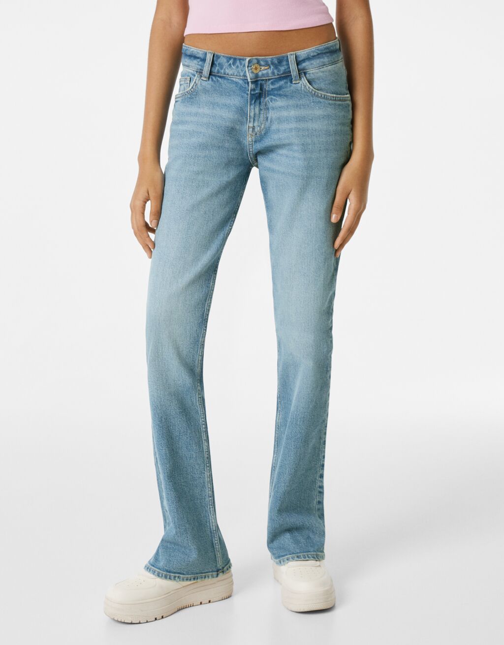 Low-rise comfort-fit flared jeans