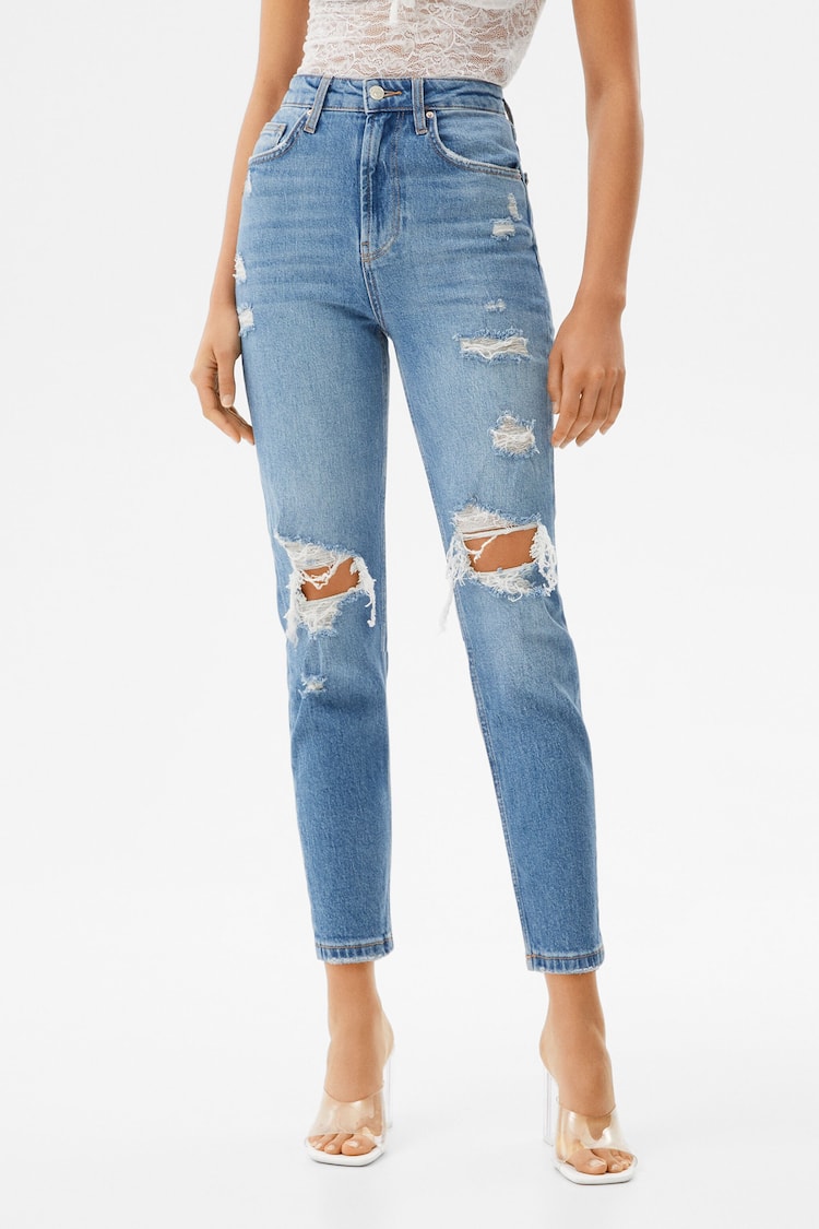 Jeans confort rasgões