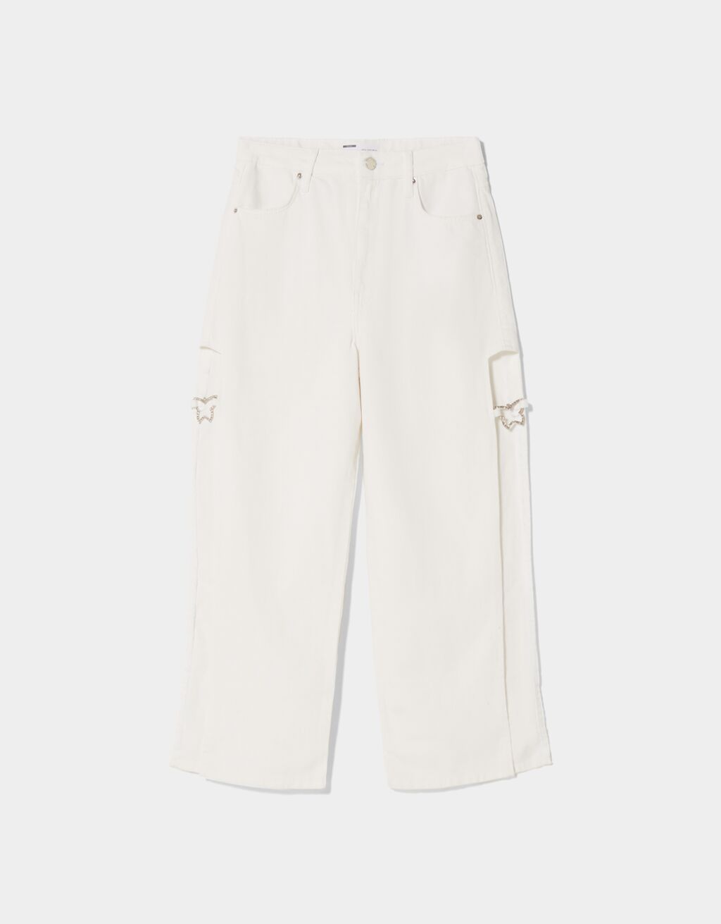 Wideleg 90s cutout jeans with butterfly detail Woman Bershka