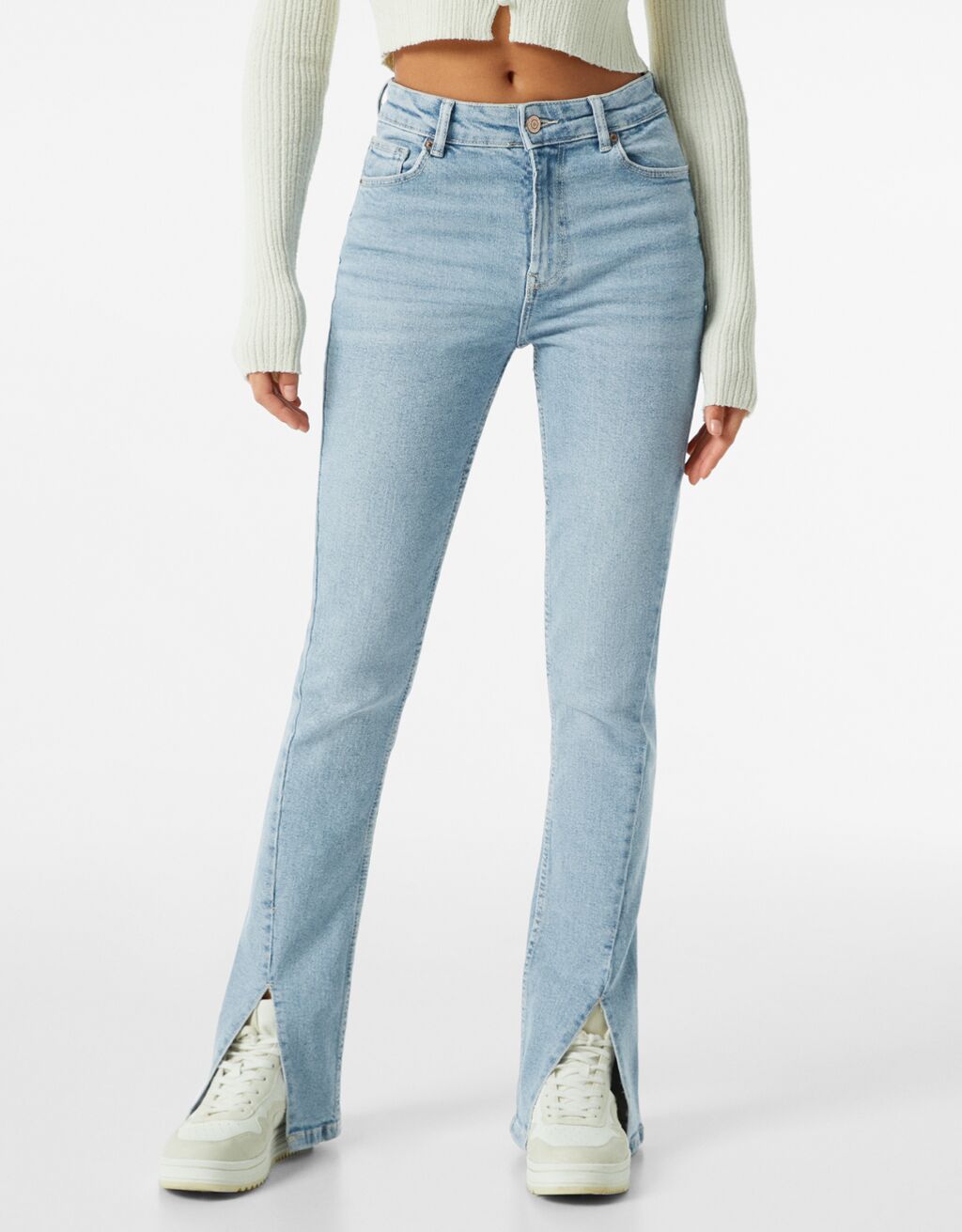 Bequeme Straight-Fit-Jeans mit Schlitzen