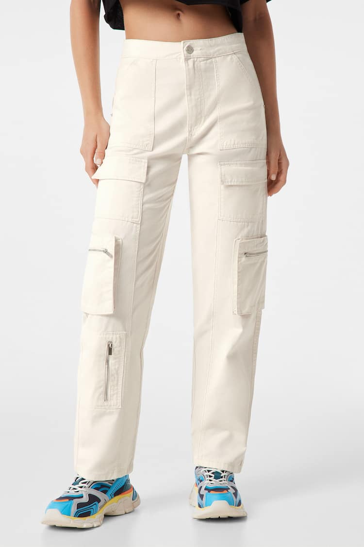 Multi-pocket twill cargo trousers