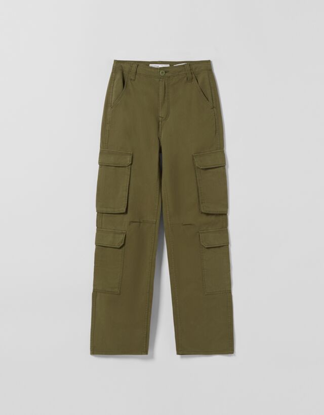 Twill multipocket cargo trousers - Trousers - Woman