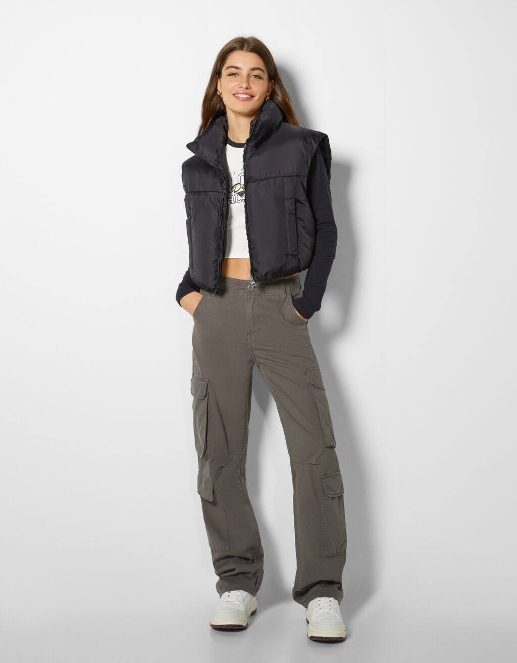 Twill multipocket cargo trousers - New - Woman