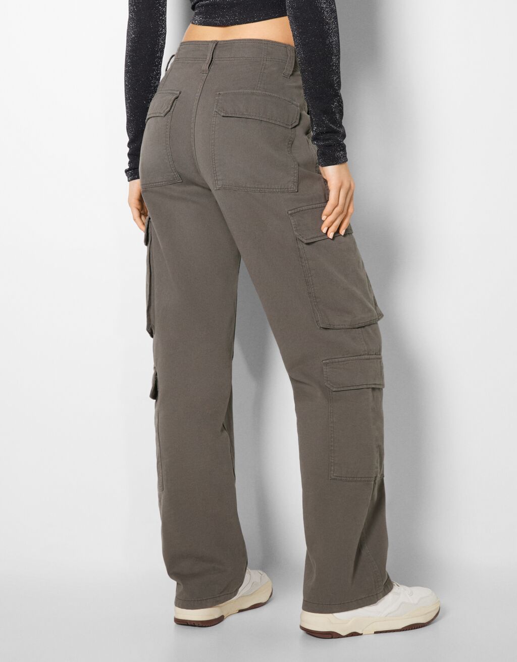 grey bershka cargos