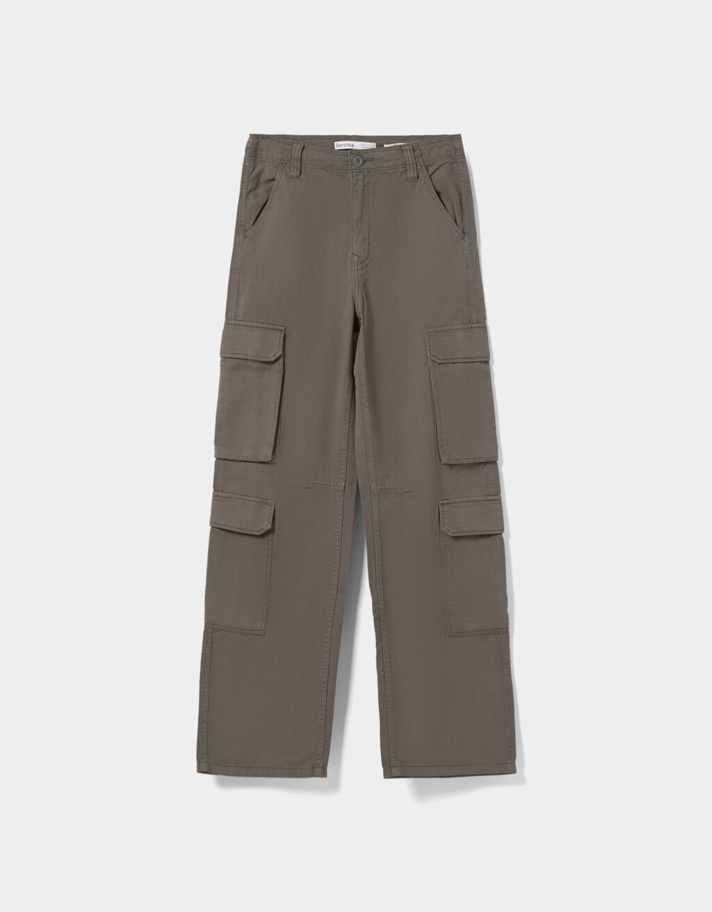 twill multi pocket cargo trousers bershka