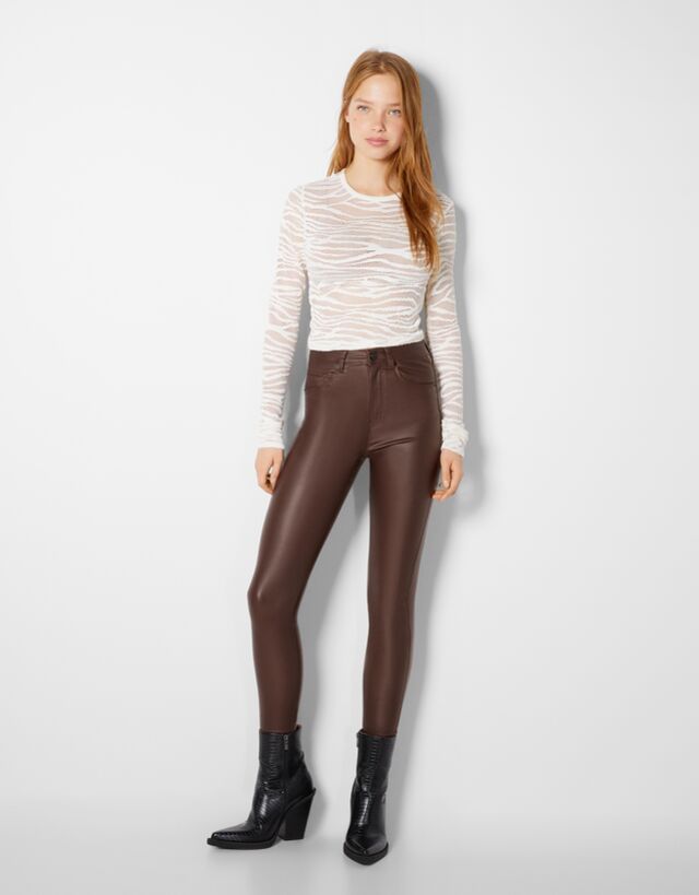 leather coated trousers