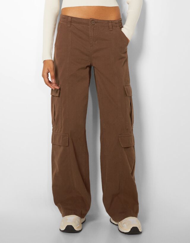 bershka brown cargos