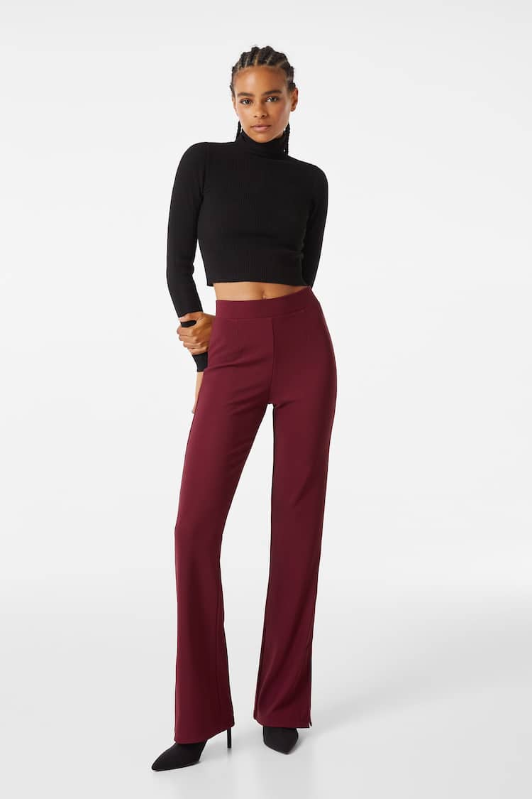 Flared ottoman trousers