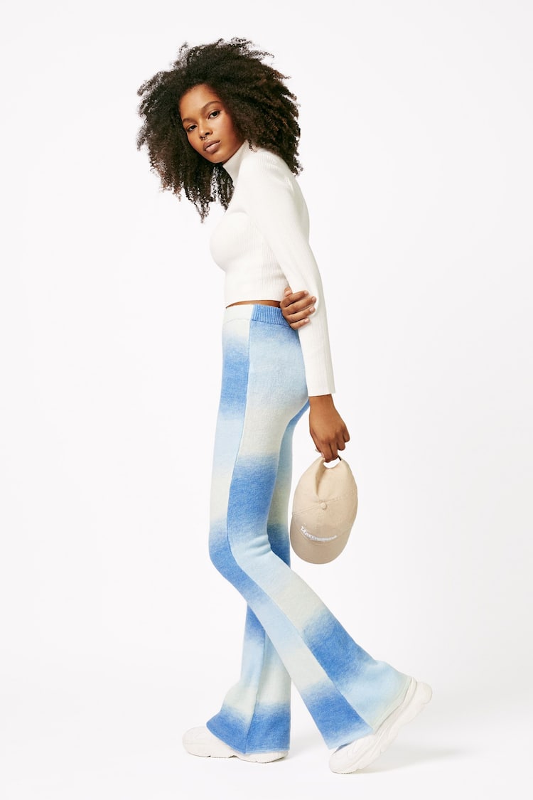 Ombré effect flared trousers