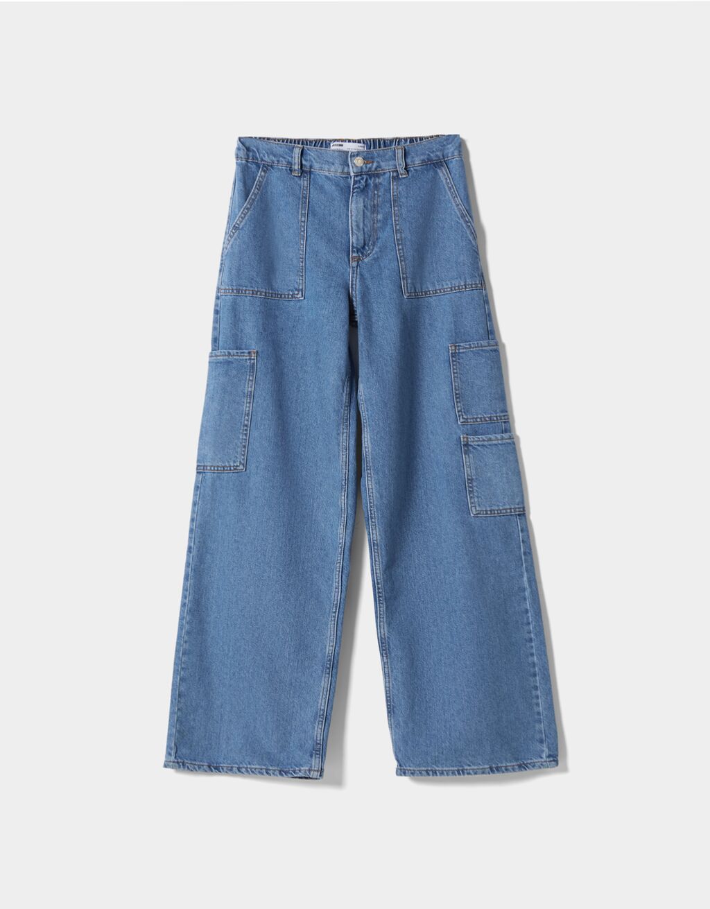 ג'ינס בסגנון דגמ"ח עם חגורה אלסטית