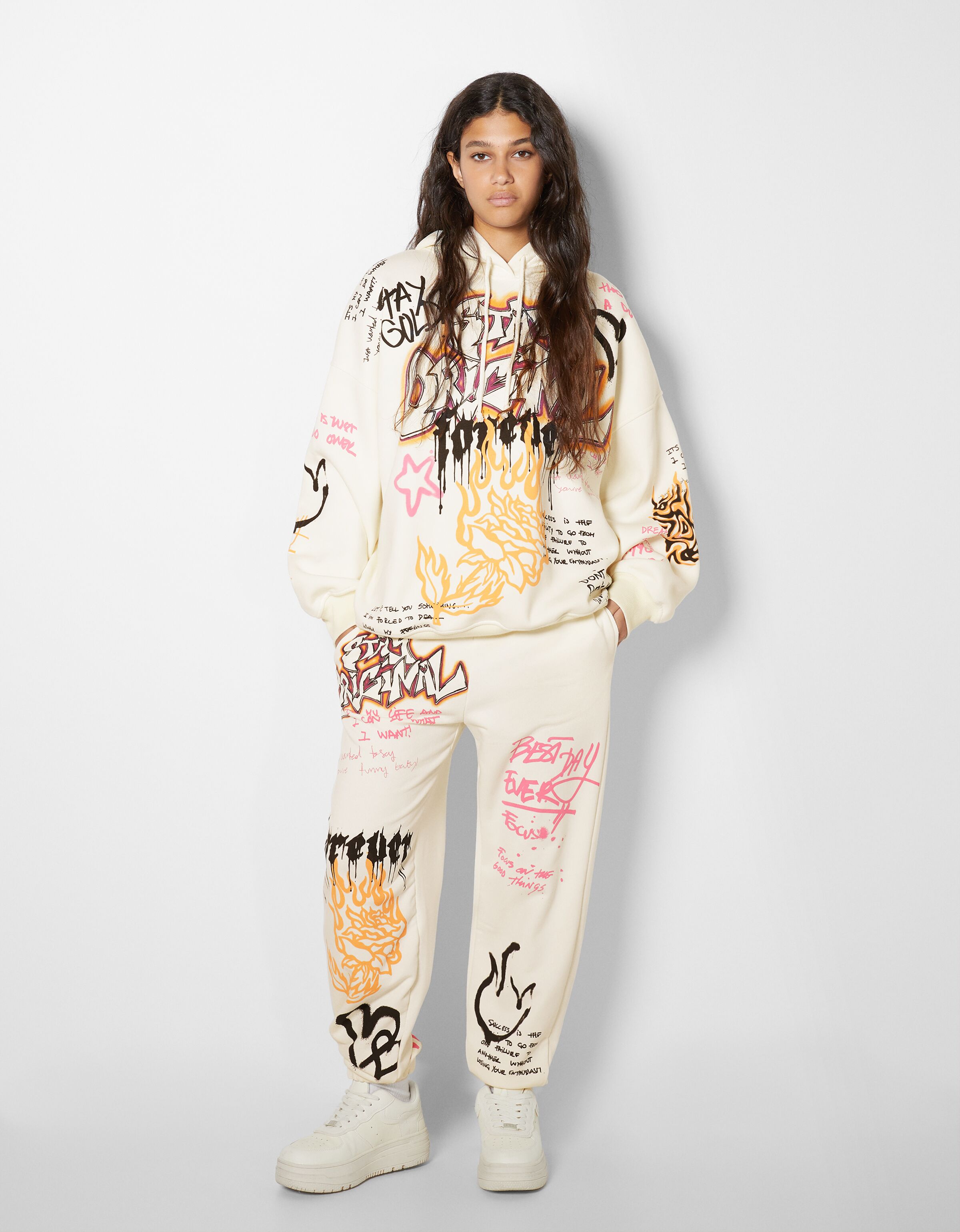 graffiti print sweatpants