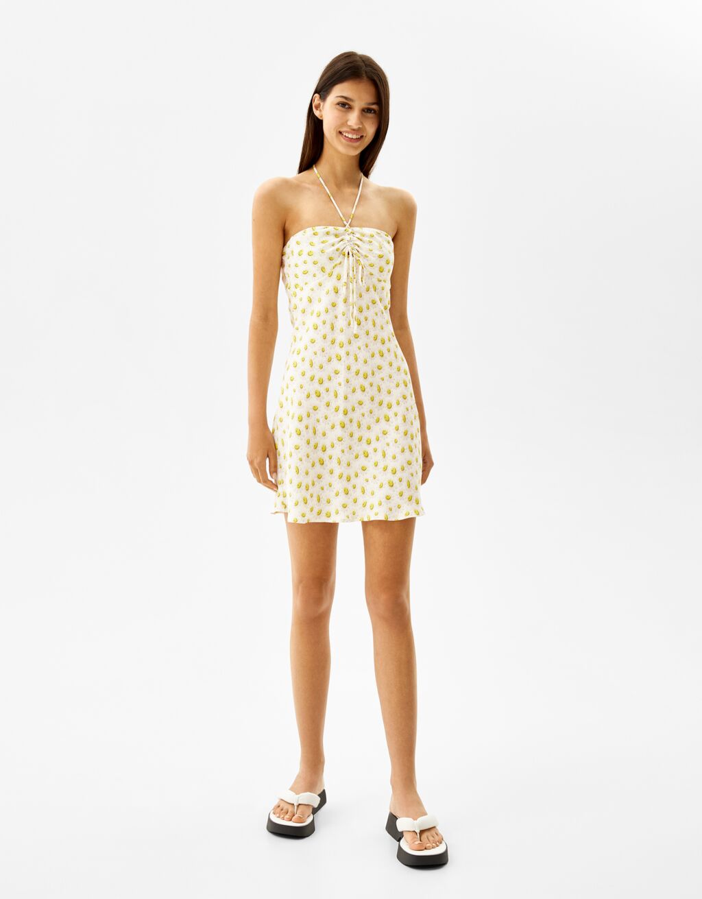 Korte mini-jurk met Smiley®-print