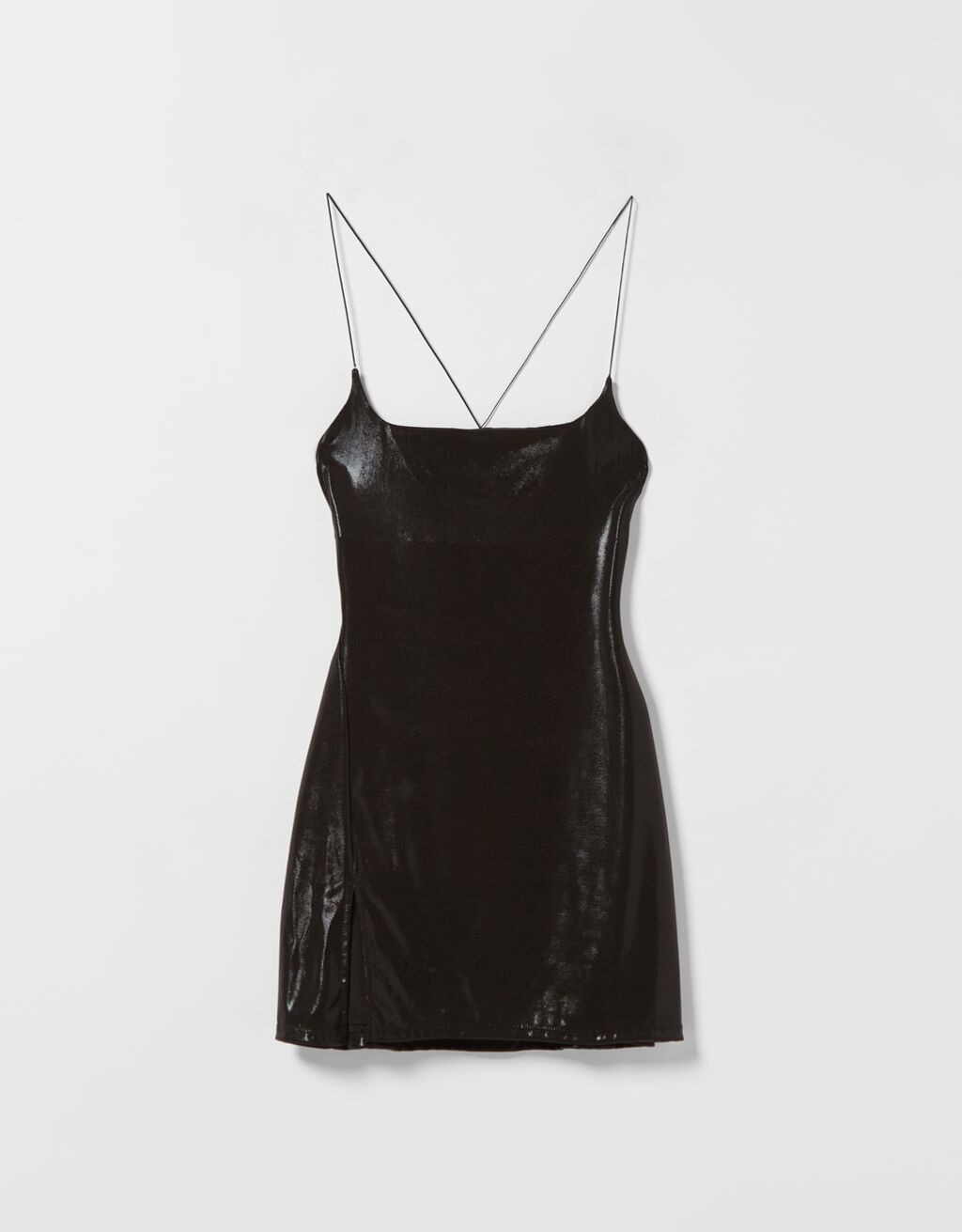 Laminatedeffect mini dress Woman Bershka