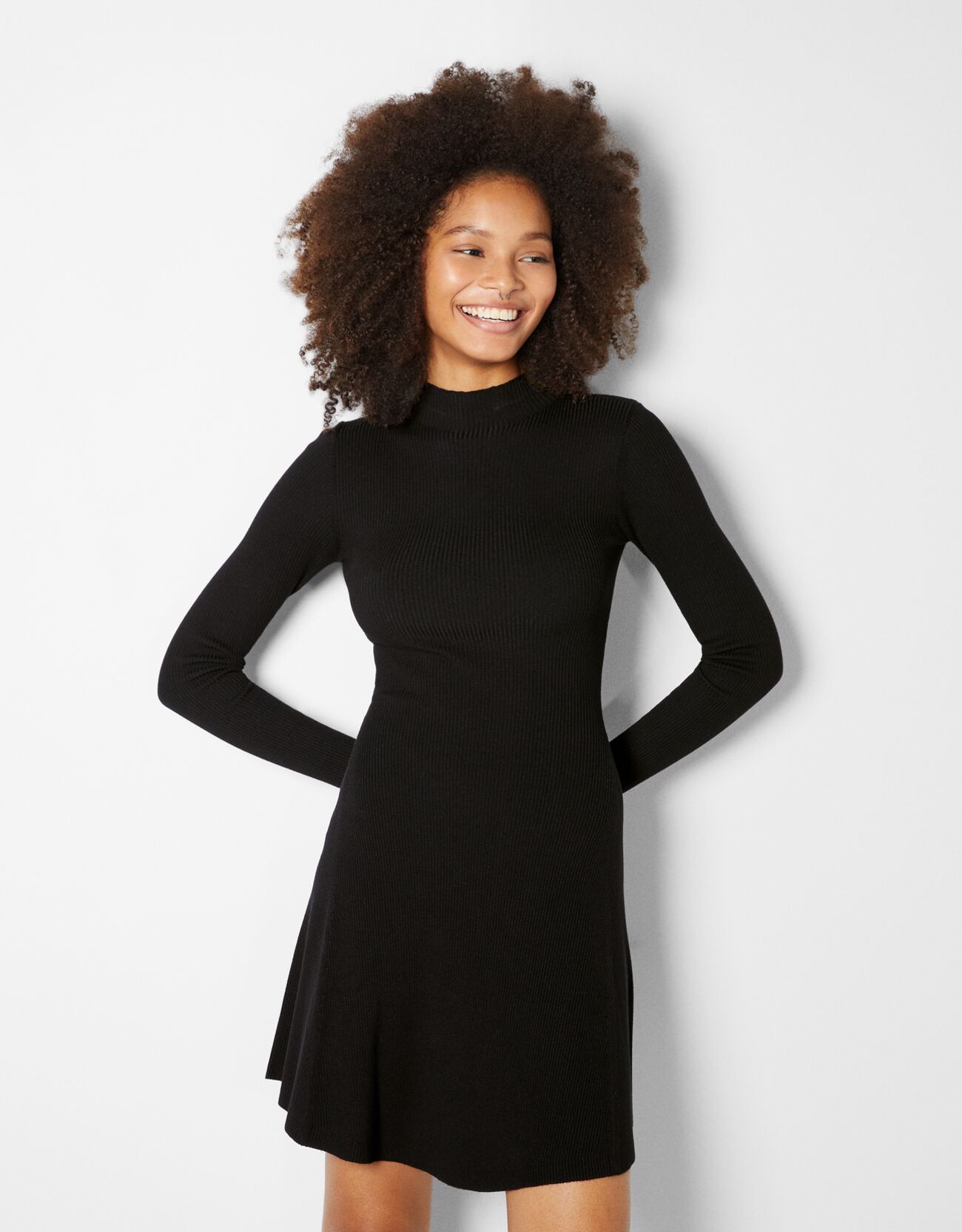 Long sleeve skater mini dress - Dresses 