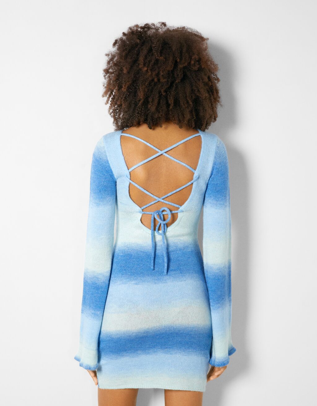 Long sleeve ombré effect mini dress Woman Bershka