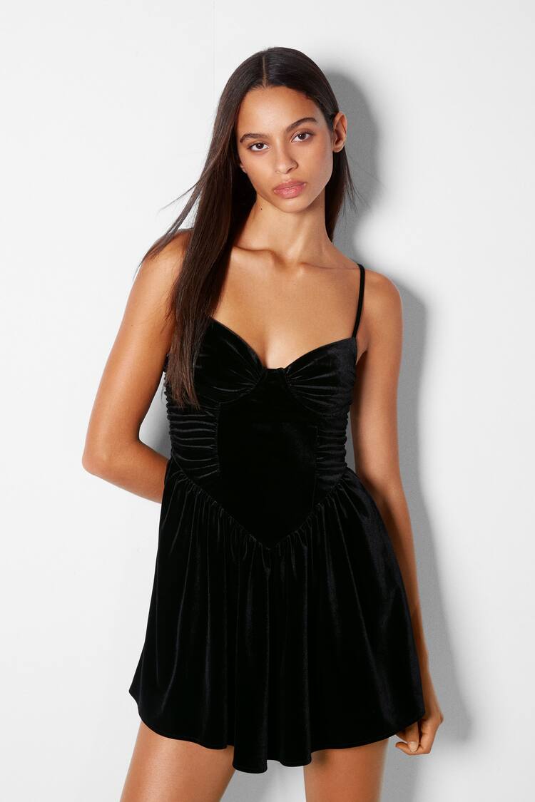 Mini-robe corset ample velours