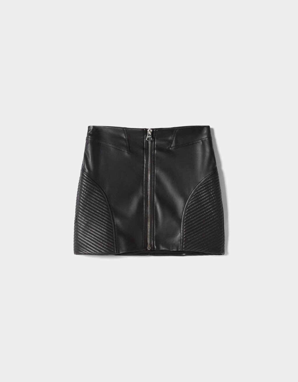 Faux leather biker mini skirt
