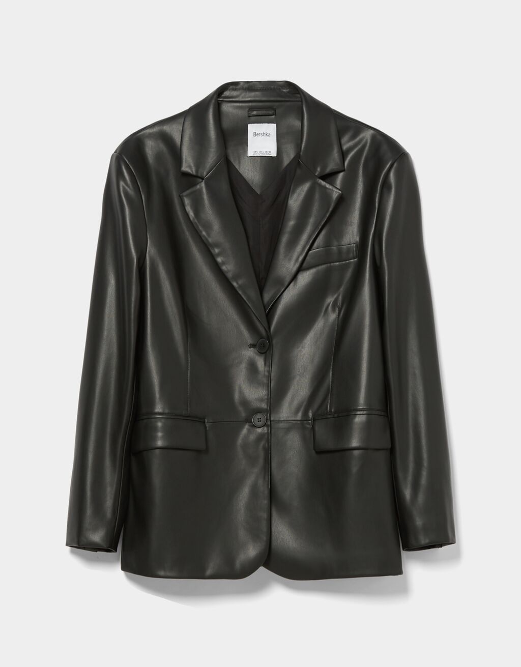 Faux leather oversize blazer