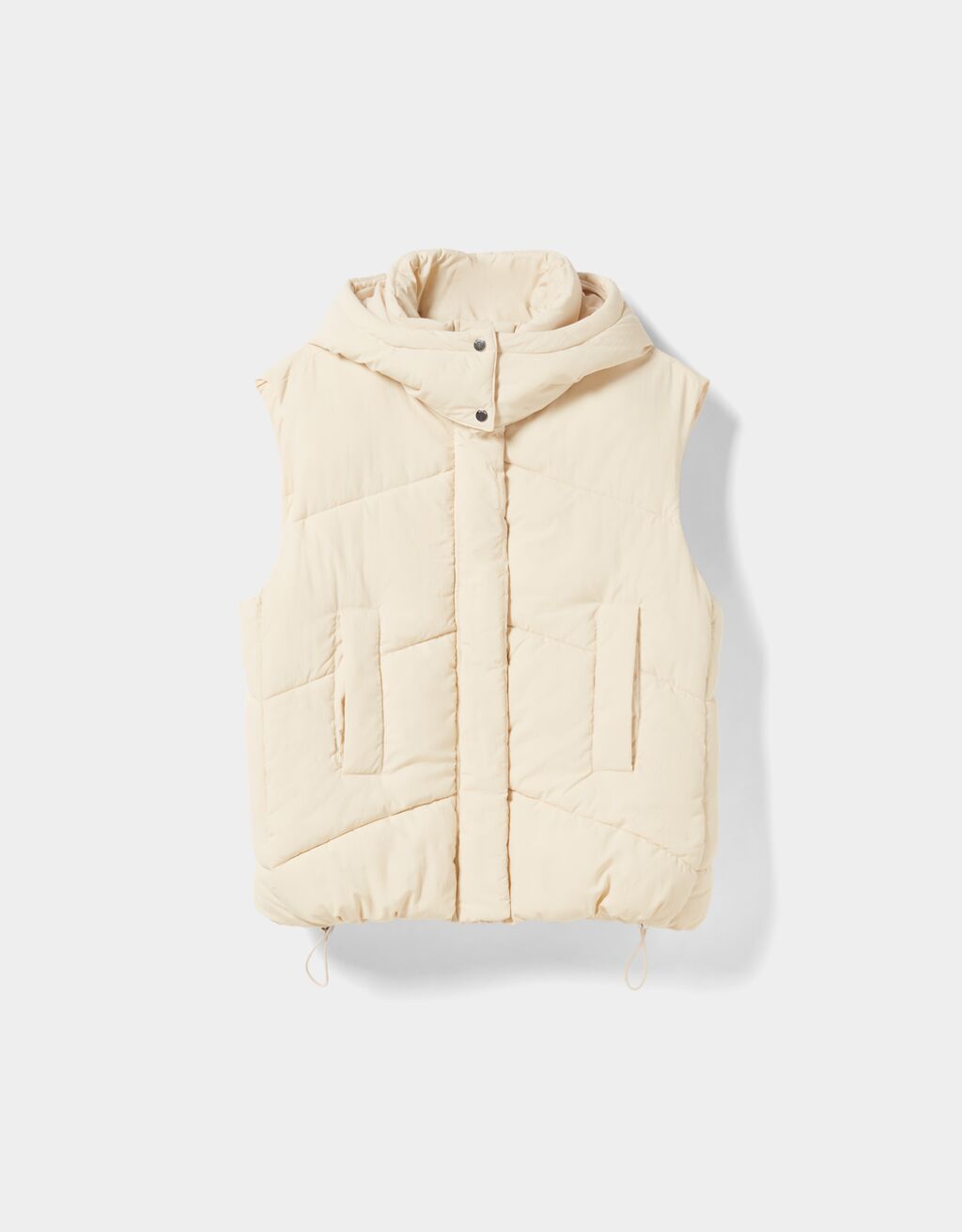 Oversized puffer gilet with hood