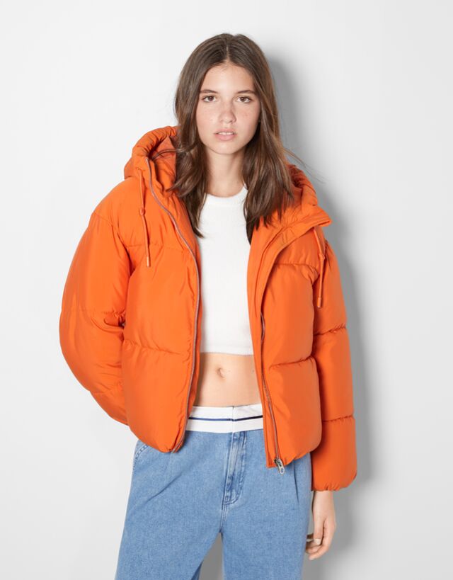 Oversize hooded puffer jacket - Woman 