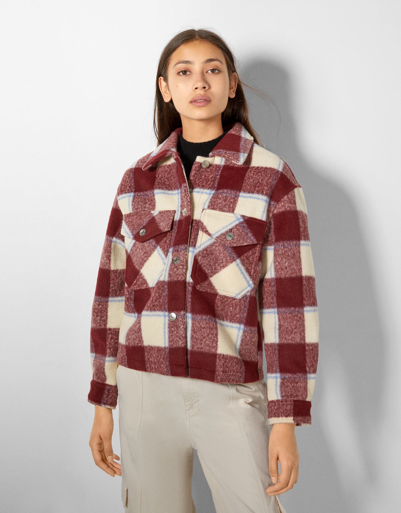 womens plaid trucker jacket