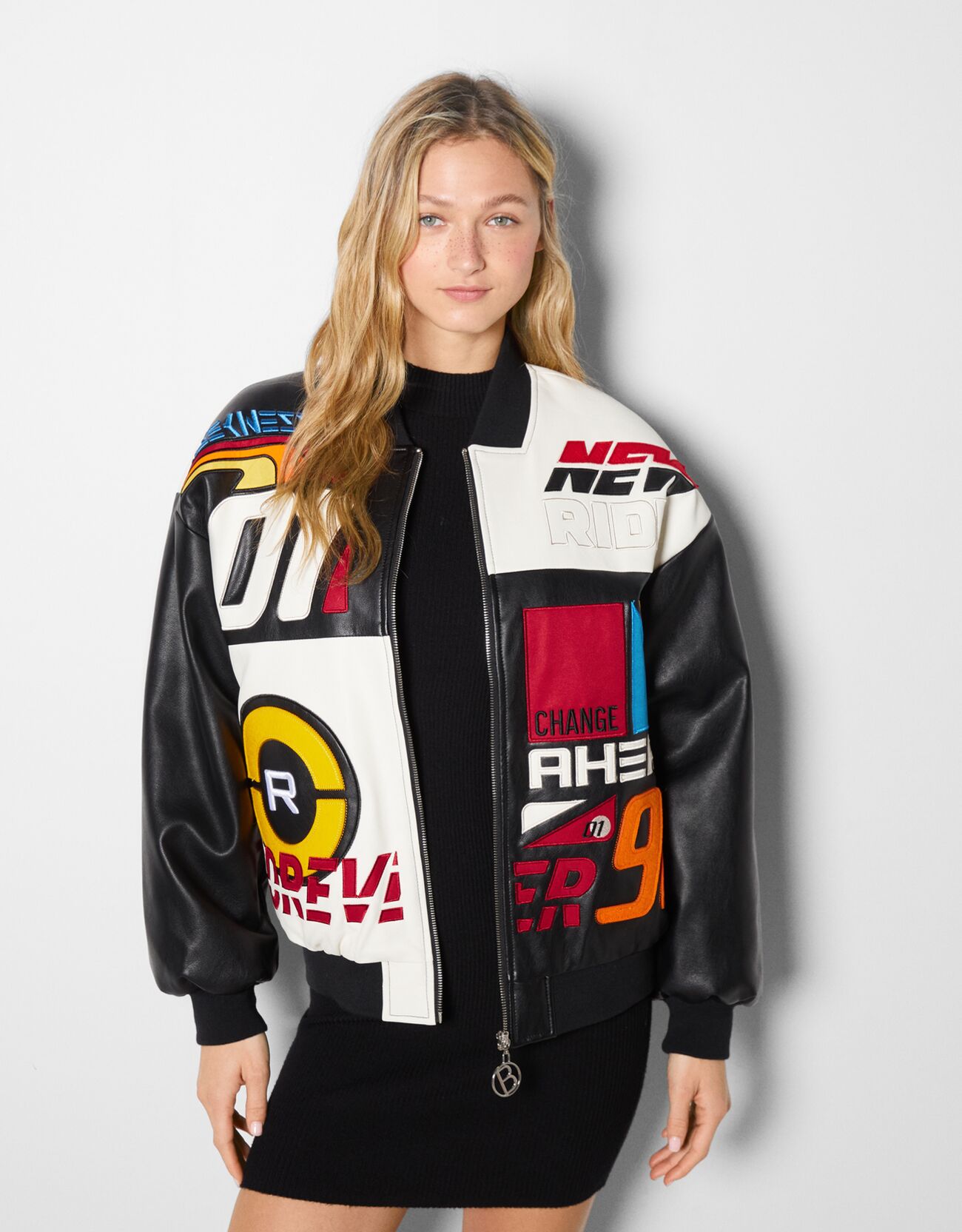 nascar leather bomber jacket