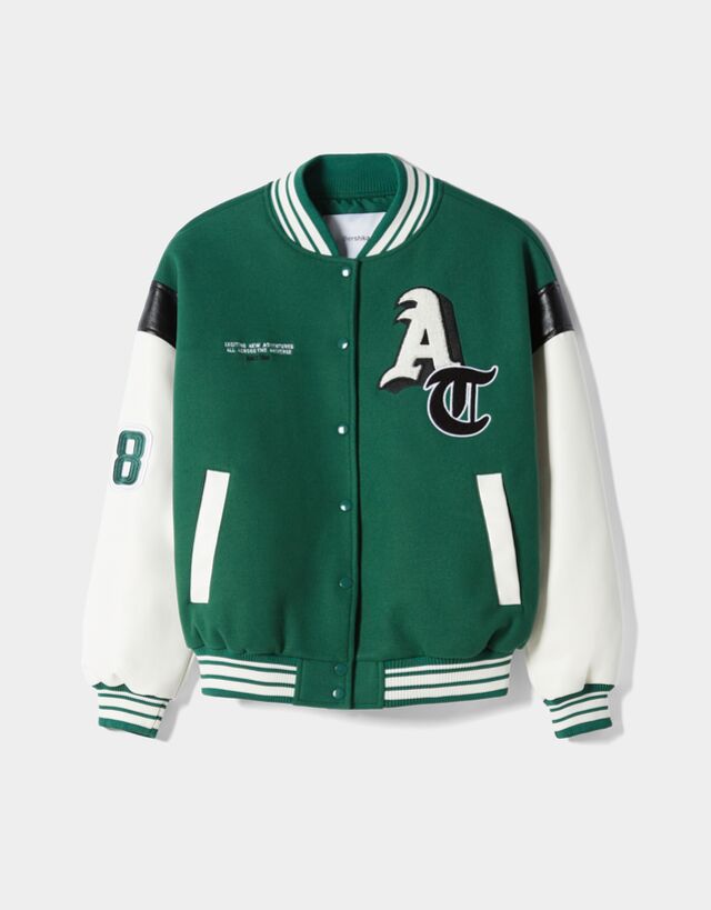 Blouson varsity manches contrastes 