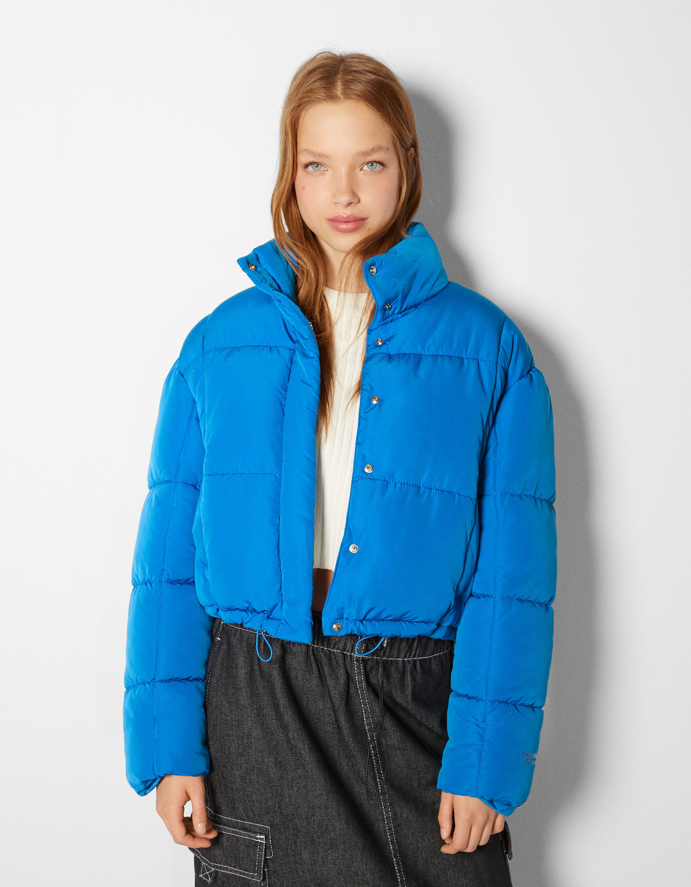 bershka blue puffer jacket