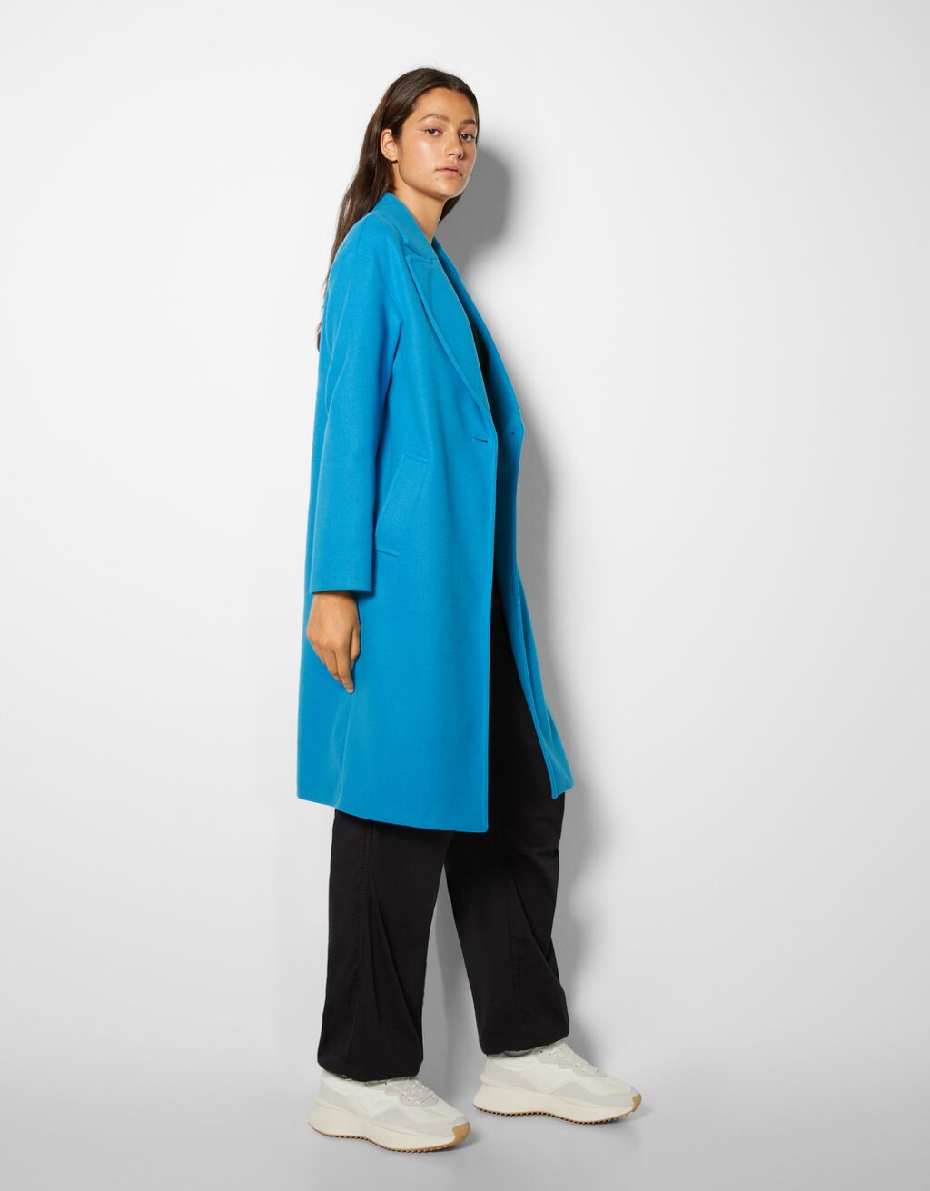 Black M WOMEN FASHION Coats Long coat Corduroy discount 94% Bershka Long coat 