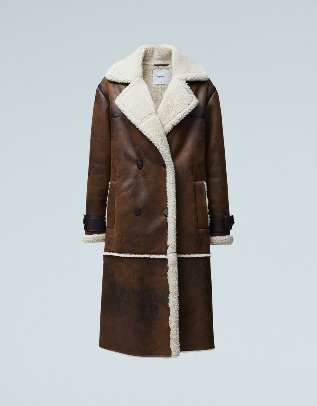 Dlhý kabát s dvojitou textúrou