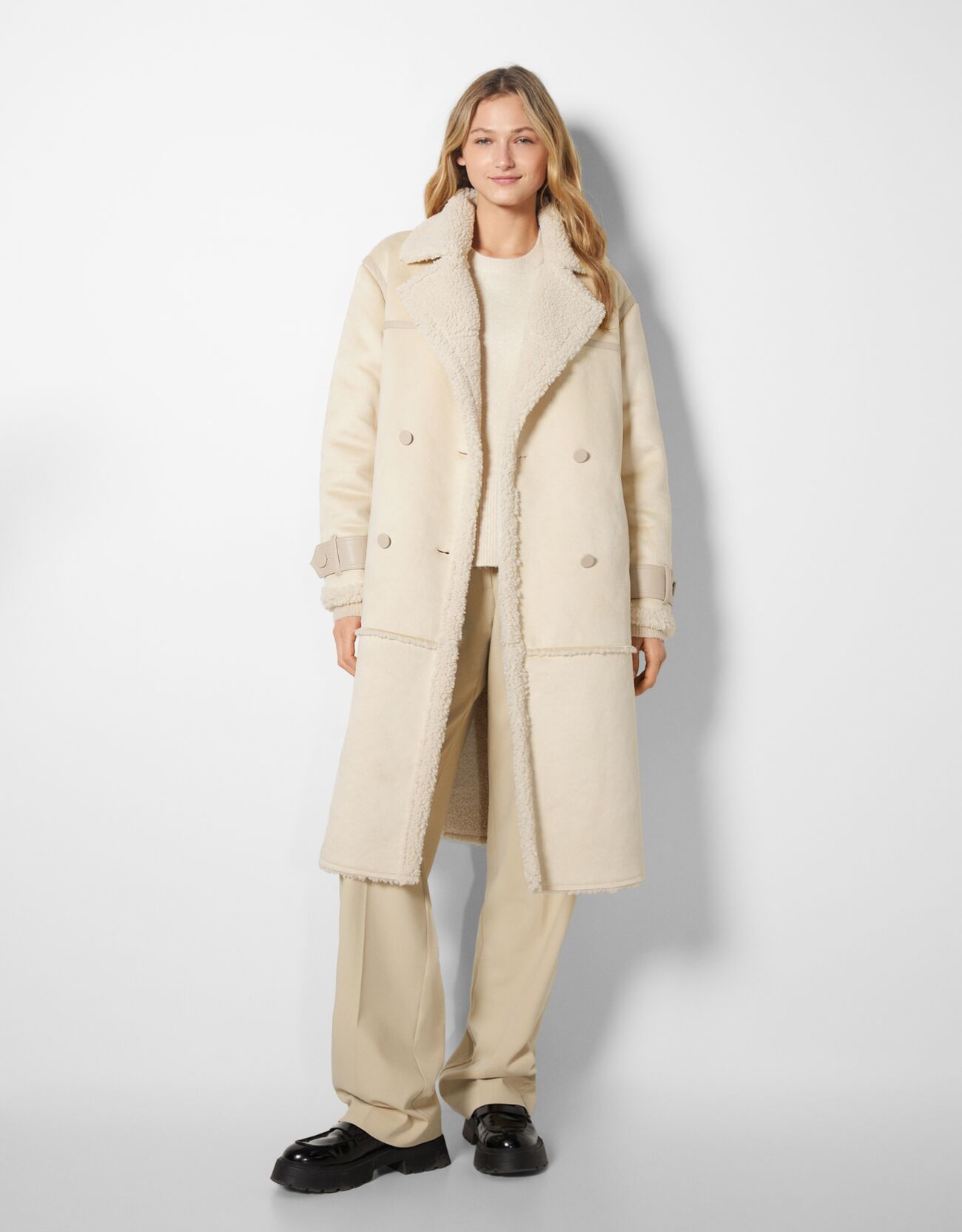 Bershka Long coat discount 64% Gray M WOMEN FASHION Coats Long coat Print 
