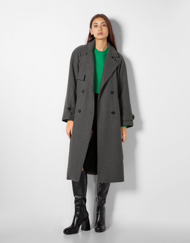 wool grey trench coat