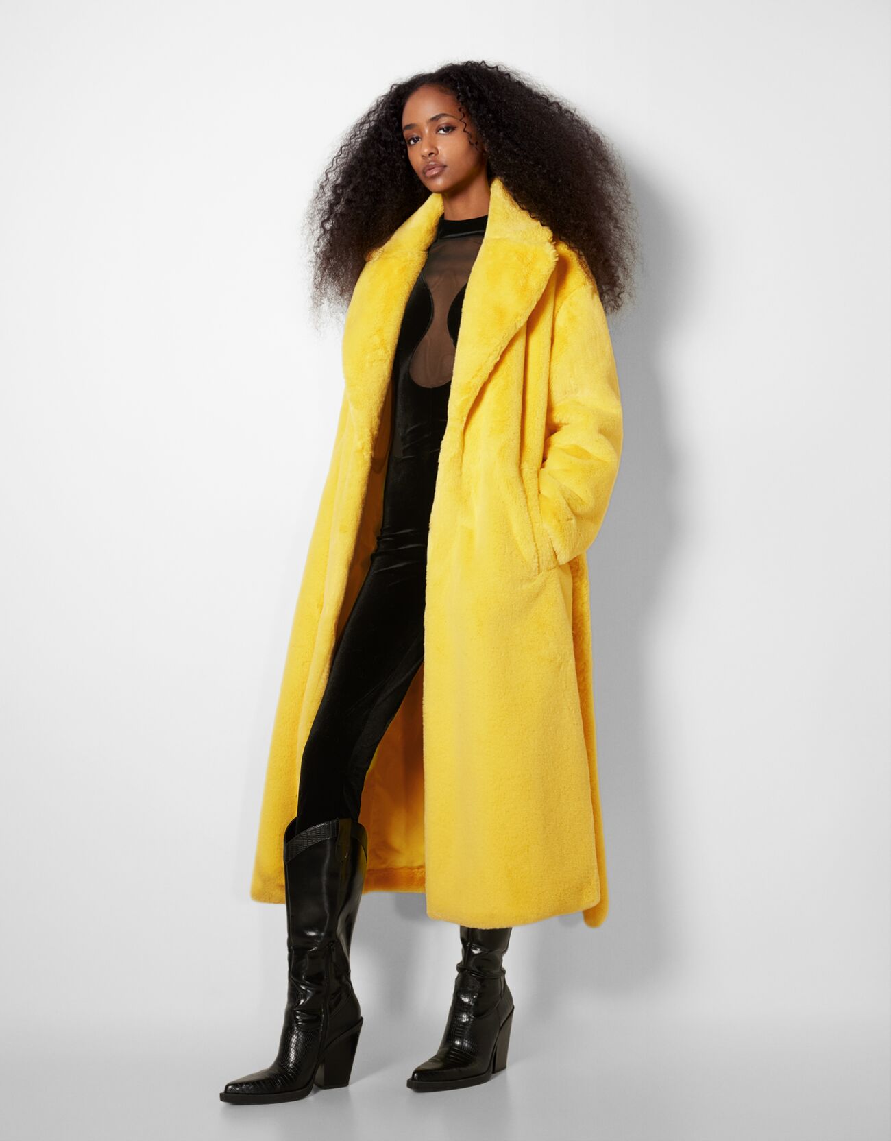 bershka shearling coat