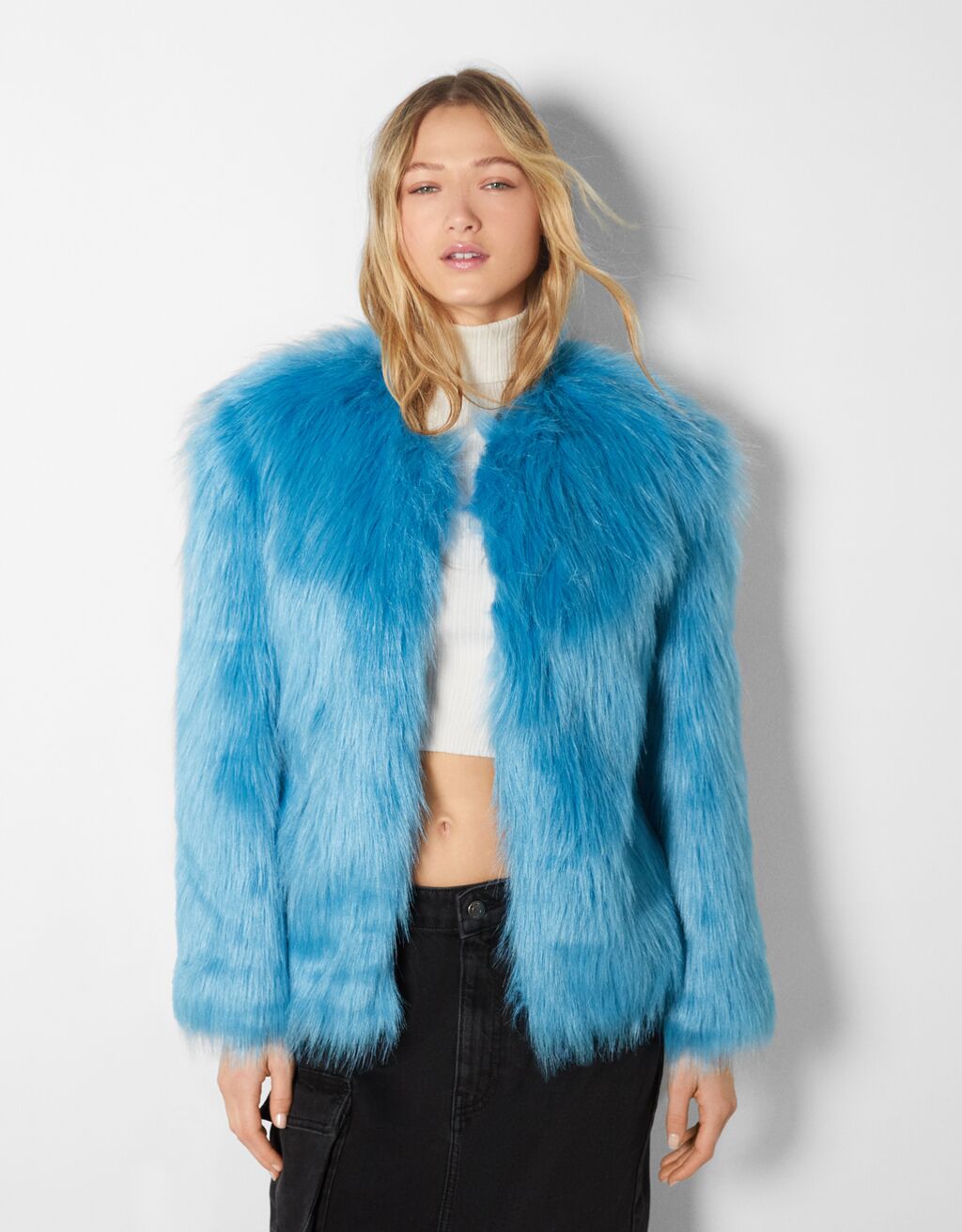 Colored faux fur jacket