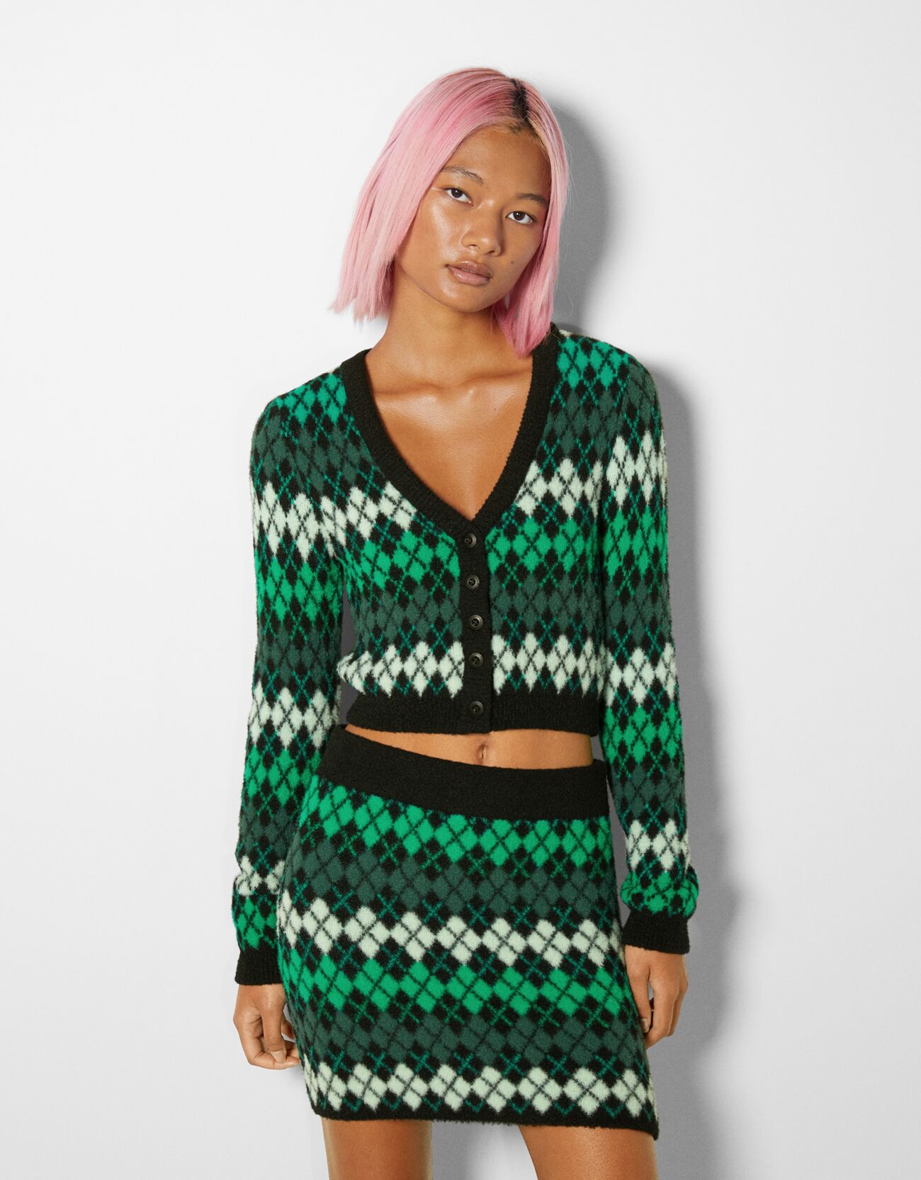 bershka green cardigan