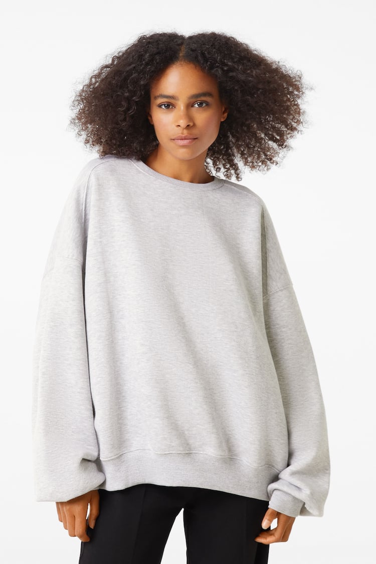 Sweatshirt decote redondo oversize