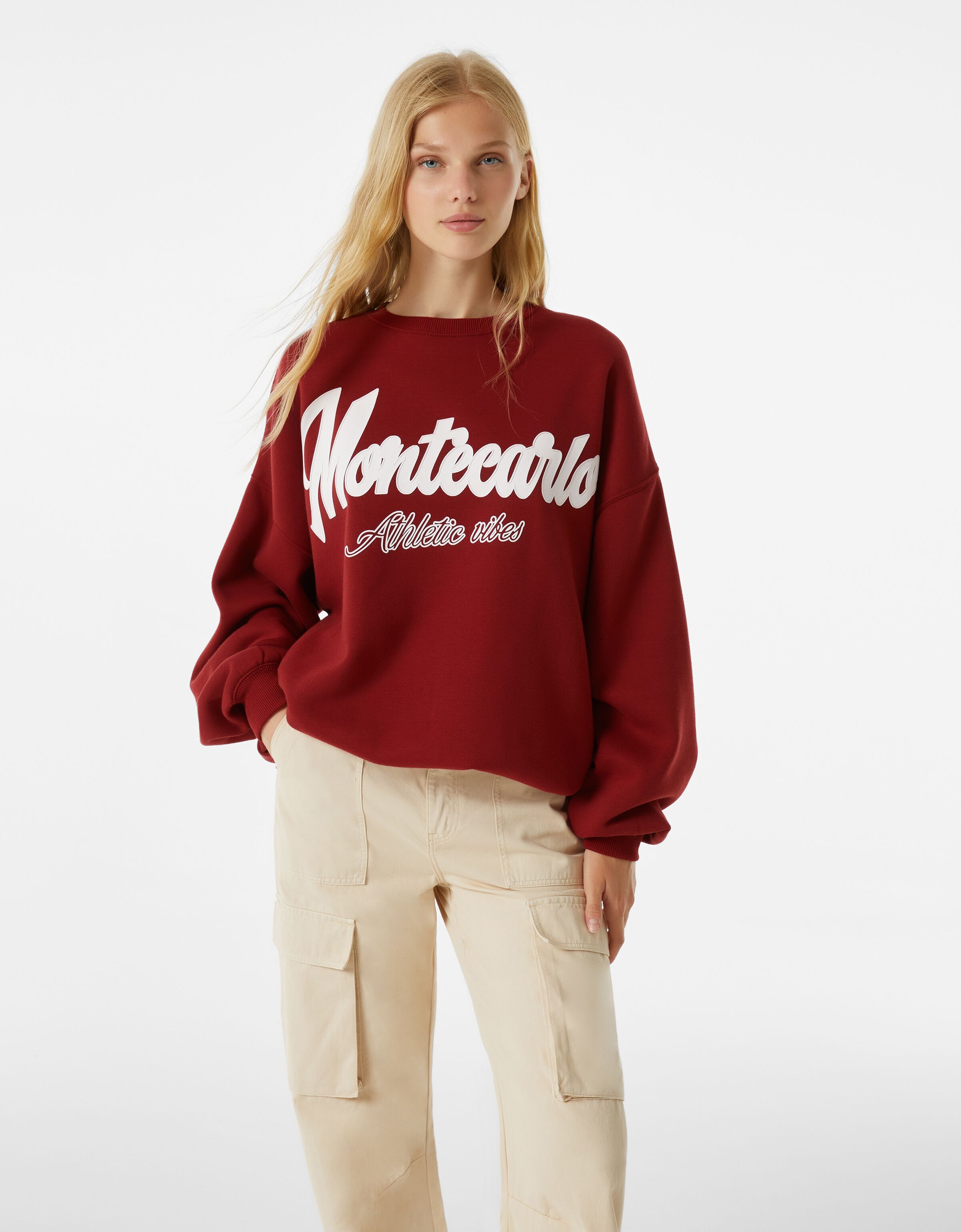 Rot M Bershka Pullover DAMEN Pullovers & Sweatshirts Oversize Rabatt 83 % 