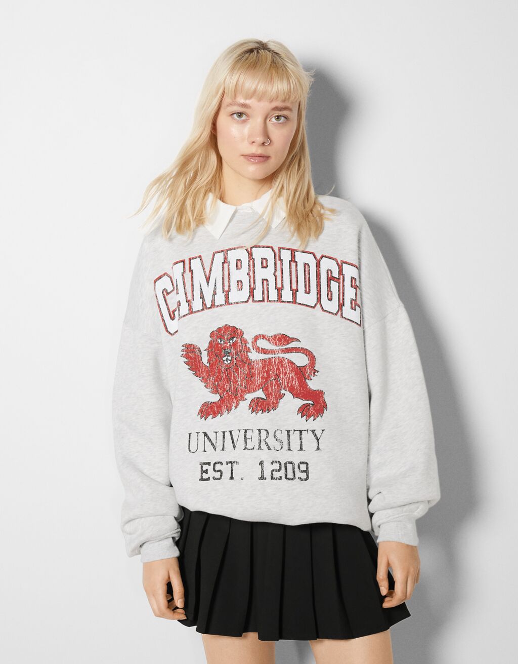 Sweatshirt met Cambridge University-print
