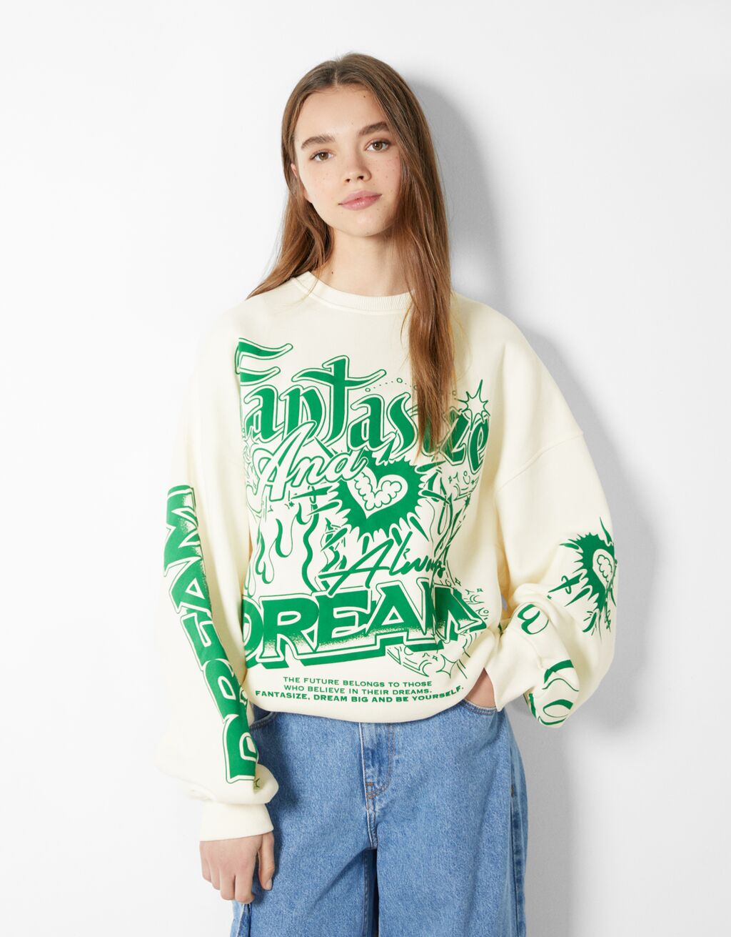 Universal Love Puff Print Sweatshirt | ubicaciondepersonas.cdmx.gob.mx